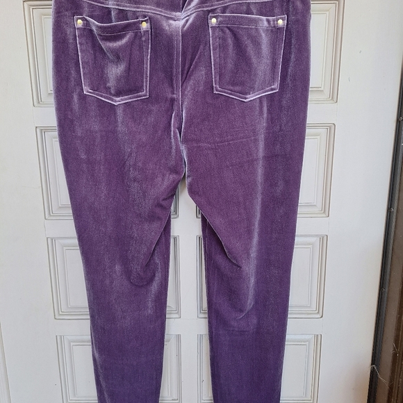 INC International Concepts Lavender Jeggings Plus Sz14 Velour Elastic Skinny - Picture 4 of 7